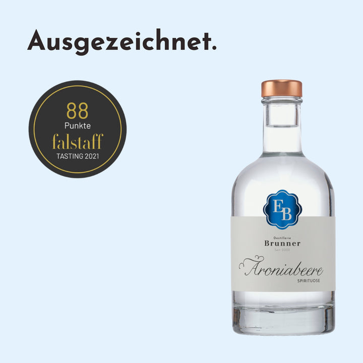 Aronia Schnaps mit 88 Punkten beim Falstaff Tasting 2021.