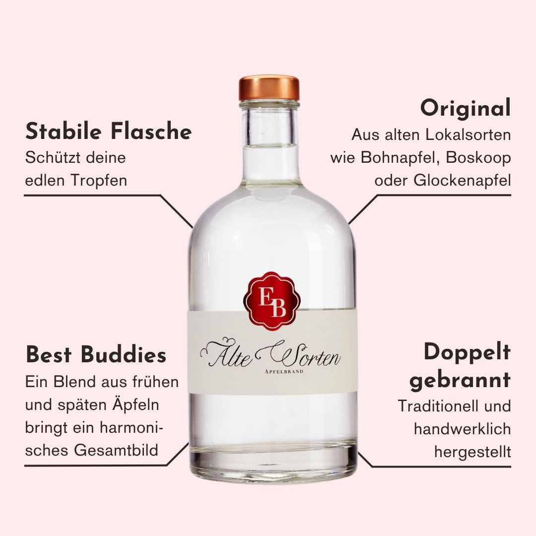 Eigenschaften des Apfelbrand Alte Sorten der Destillerie Brunner, welche ihn einzigartig machen.