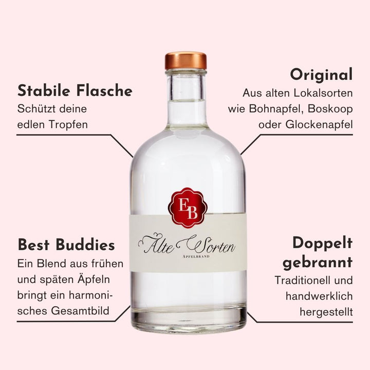 Eigenschaften des Apfelbrand Alte Sorten der Destillerie Brunner, welche ihn einzigartig machen.