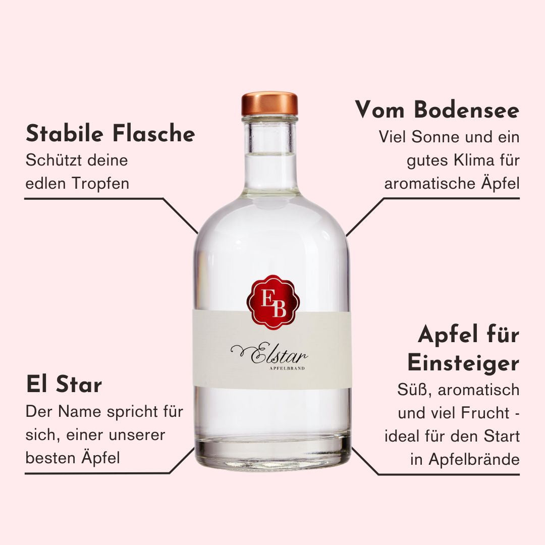 Eigenschaften des Elstar Apfelbrand der Destillerie Brunner, welche ihn einzigartig machen.
