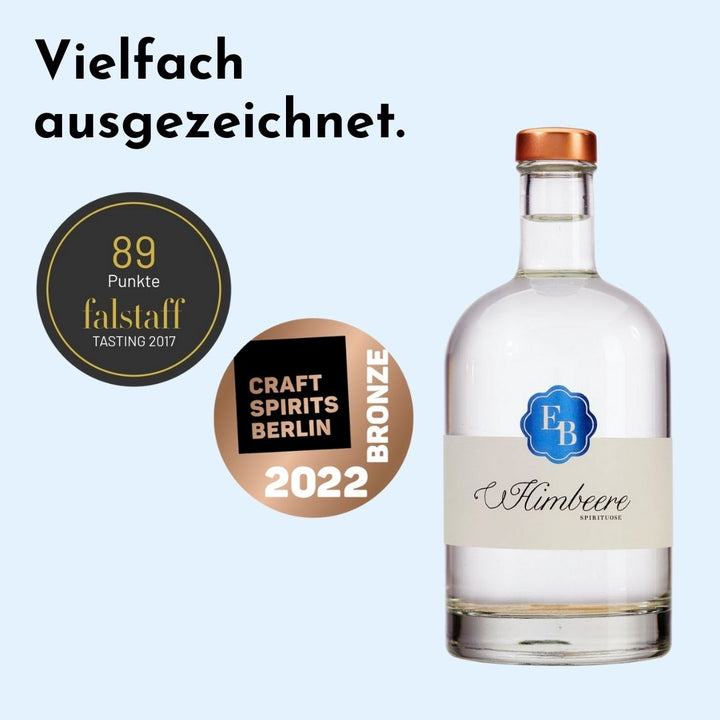 Der Himbeer Schnaps der Destillerie Brunner wurde international bei den Craft Spirits Awards Berlin und Falstaff von einer Fachjury hervorragend bewertet.