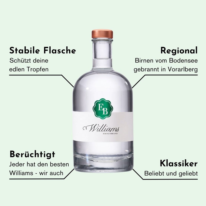Eigenschaften des Williams Schnaps der Destillerie Brunner, welche ihn einzigartig machen.