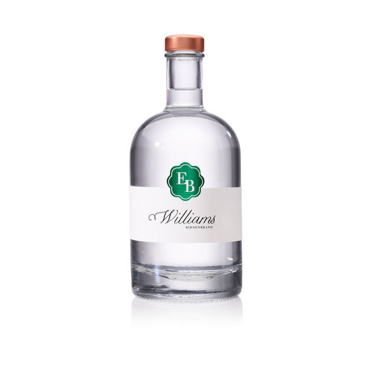 Flasche Williams Schnaps der Destillerie Brunner.